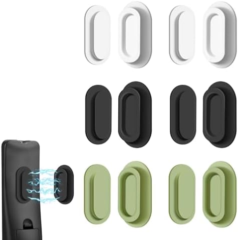 6 Pack Magnetic Remote Control Holder, Silicone, Self-Adhesive No-Drill by AMAZYC-US