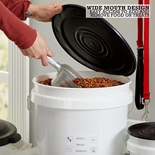 United Solutions 5 Gallon Airtight Pet Food Storage, 2 Pack, White/Black - Image 5