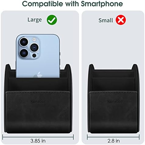 KENOBEE Large Remote Control Holder with 5 Compartments, Black - Image 5