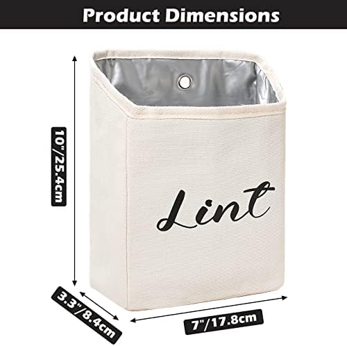 Kamehame Magnetic Lint Bin for Laundry Room Organization and Storage, Cotton Linen Lint Bag, Wall Mount Space Saving Washer Dryer Trash Can Collector - Image 5