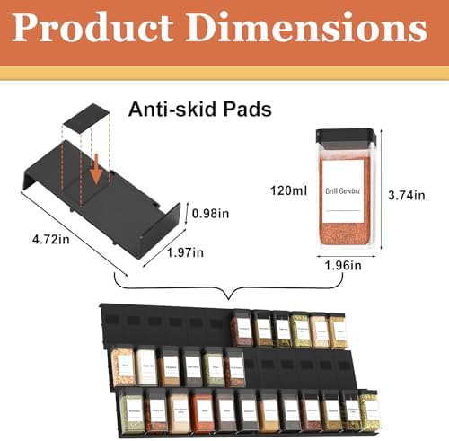 Famhap Spice Drawer Organizer 24 PCS with Spice Jars - Image 3