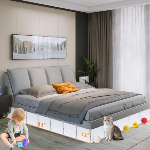 14 Pack Under Bed & Couch Blocker for Pets and Toys - 166" Length, 11.8" Height for One Side of Queen Bed | Includes Sticky Tape, Connectors & Zip Ties - White - Image 6