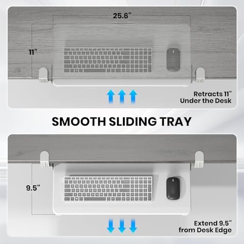 Large Keyboard Tray Under Desk, Pull Out Keyboard & Mouse Tray for Typing - Image 7