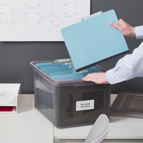STAPLES Plastic File Box with Snap Lid, Letter/Legal, Frost Gray, 2-Pk - Image 6