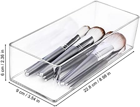 JessLab Acrylic Makeup Organizer, 1-Compartment Clear Bathroom Drawer Tray - Image 2