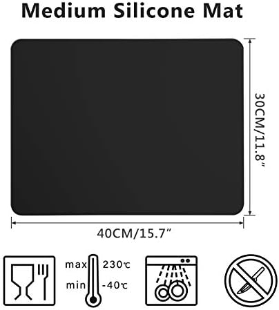 Gartful Silicone Sheets for Crafts, 3PCS Resin Jewelry Casting Molds Mats, Multipurpose Table Cover Placemat, Counter Top Protector Pad, Nonskid Nonstick, Black(15.7 x 11.8 inches) - Image 2