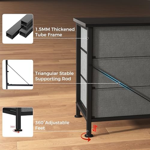 DUMOS TV Stands for Living Room Furniture with 9 Fabric Drawers - Image 6