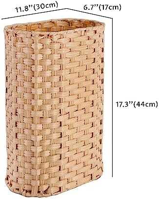 PEMAR Wicker Umbrella Holder, Hand Woven Umbrella Stand Basket Decorative Cane Holder Rack for Home, Entryway Multipurpose Narrow Tall Basket (Natural) - Image 2