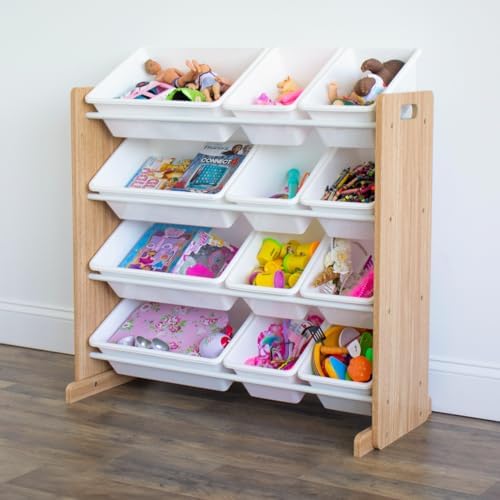 Humble Crew Kids Toy Organizer with 12 Bins, 4 Tier Storage for Playroom - Image 2