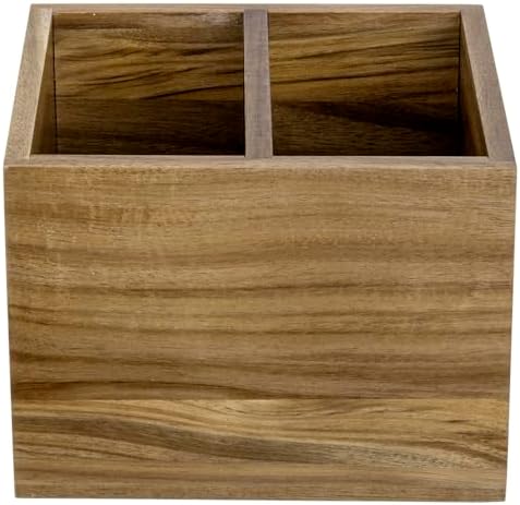 MyGift Premium Acacia Wood Remote Holder, 2 Slot TV Control Caddy - Image 6