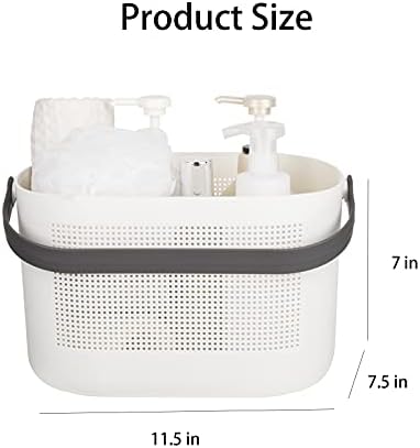 Plastic Portable Shower Caddy Basket, Storage Organizer with Handle, Grey - Image 4