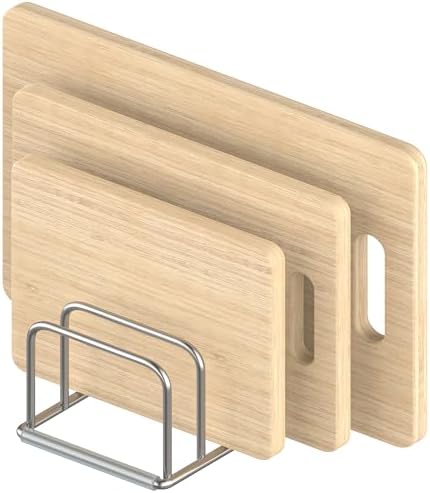 KORRTFID Cutting Board Organizer Stand Holder,304 Stainless Steel Chopping Board Holder,Pot Pan Lid Holder Rack kitchen Shelf Bakeware,Cookie Sheets Organizer (1.0 Inch Width Slots) by KORRTFID