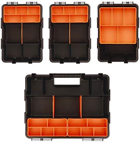 CASOMAN Hardware & Parts Organizers, 4 Piece Set Toolbox, Compartment Small Parts Organizer, Versatile and Durable Storage Tool Box - Image 2