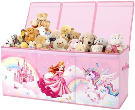 Toy Storage Box with Lids Extra Large Collapsible Toy Box Chest for Kids by Alldomess