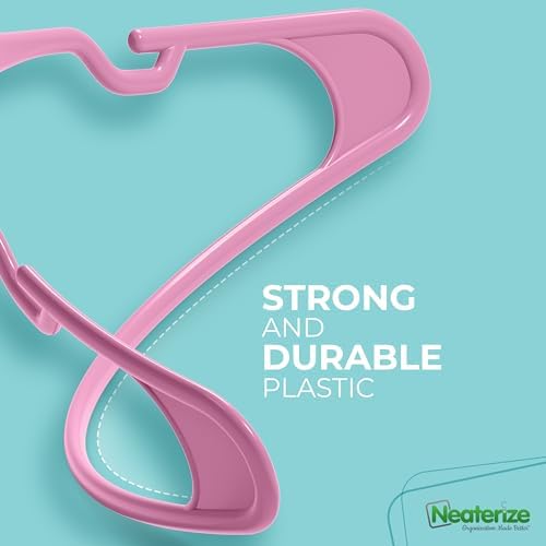 NEATERIZE Clothes Hangers Plastic 100 Pack for Adults - Plastic Hangers, The Perfect Coat Hanger and Space Saving Clothes Hangers for Closet - Pink Hangers - Image 6