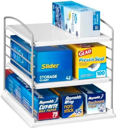YouCopia UpSpace Adjustable Box Organizer for Foil Wrap and Kitchen Cabinet Storage, Original, White by YouCopia