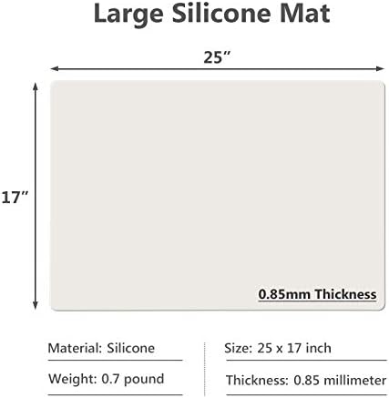 Gartful 25"x 17"x 0.03" Silicone Mats for Kitchen Counter, Large Silicone Countertop Protector, Nonskid Heat Resistant Desk Saver Pad, Multipurpose Mat, Placemat, Beige - Image 2