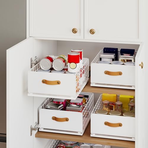 Pull Out Cabinet Organizer, Slide-Out Pantry Shelves, Fits Framed Cabinets by AUGOHCMIL