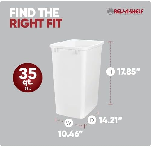 Rev-A-Shelf Double Pullout Garbage Trash Cans for Kitchen Cabinets, 35 Qt - Image 3