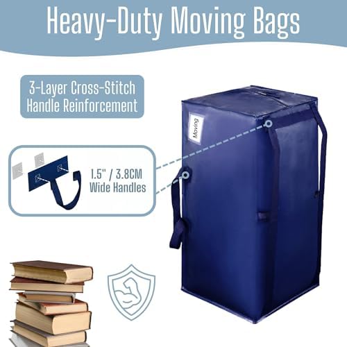 VENO 10 Pack Heavy Duty Moving Bags with Backpack Straps, Zippers & Handles, Extra Large Packing Bags for College Dorm Essentials, Moving Supplies Alternative to Cardboard Moving Boxes - Image 3