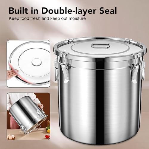 Newget 15lb Airtight Stainless Steel Dog Food Storage Container with Scoop - Image 4