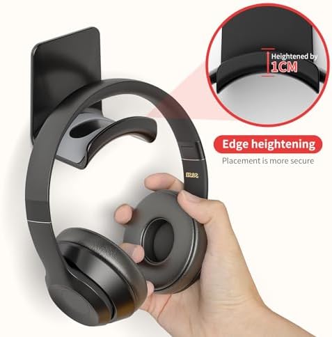 Headphone Wall Mount Mini Headphone Hook Holder with Strong Adhesive Headset Stand Headset Holder-Wall Mount - Image 4