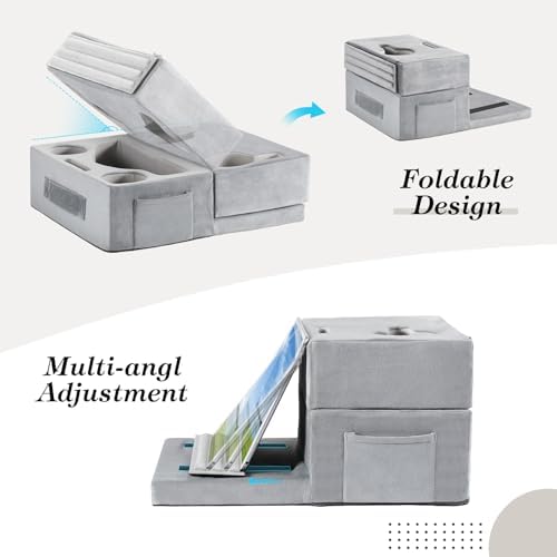 Luxspire Couch Cup Holder, Couch Caddy, 8 Holes, Gray - Image 4
