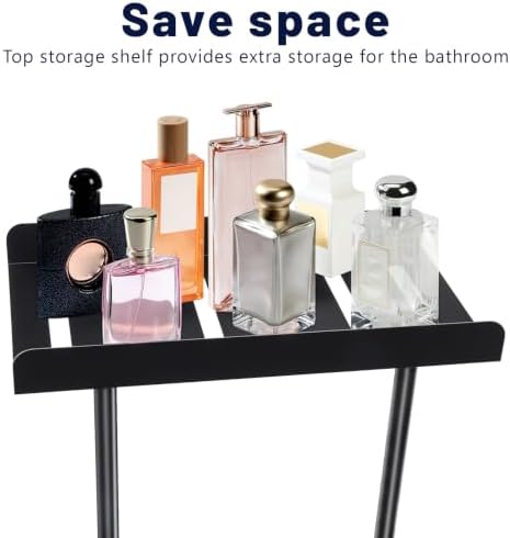 Towel Racks for Bathroom, Towel Holder Bathroom Towel Storage Wall Mounted Towel Rack with Shelf Can Holds 6 Large Towels, Wall Towel Rack for Rolled Towels, Black - Image 6