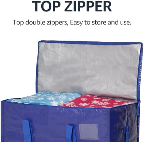 Moving Bags Heavy Duty Extra Large, Moving Boxes, Moving Supplies Essentials, Blue Storage Bins with Lids, Plastic Packing Totes, Storage Bags for Clothes with Handles & Zippers(Blue, 6 Pack) - Image 6