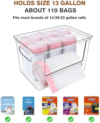 Trash Bag Holder, Acrylic Garbage Bag Dispenser with Bamboo Top - Image 5