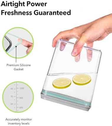 Airtight Food Storage Container with One-Touch Lid, 12-Piece Set (1.3, 2.1, 2.9, 3.6 QT* 3) Stackable Durable BPA-Free for Baking Supplies, Pasta & Systematic Bulk Organization - Image 3