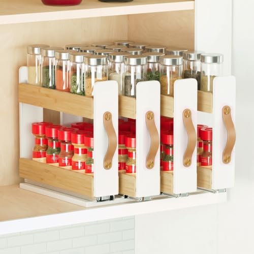 Yookeer Bamboo Pull Out Spice Rack for Cabinet, 11.8" W,4 Drawers by Yookeer