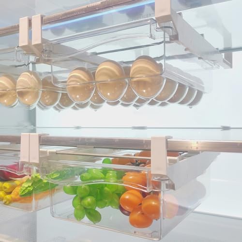 URALFA 2PCS Fridge Drawer Organizer and Egg Holder For Refrigerator by URALFA