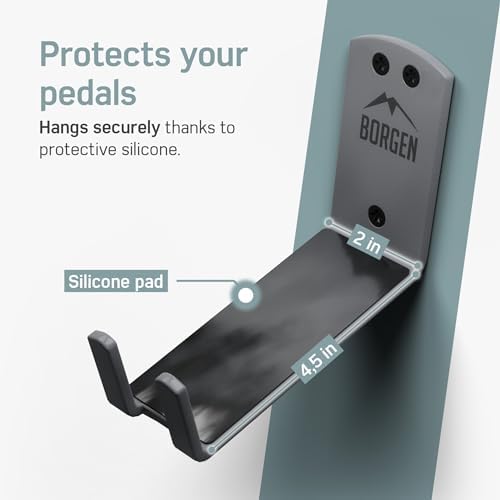 Borgen Wall Mount Pedal Hook for E-Bike & MTB - Grey - Image 5