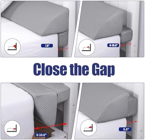 HOMBYS Wedge Pillow Headboard for Bed Gap,Foldable Bed Wedge Gap Filler King Size,Matterss Gap Filler,Multi Functional Bed Crack Pillow, Large King 76"x10.6"x6" or Gap Between (0-10") - Image 3