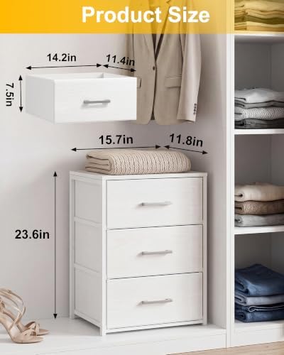 Fixwal Closet Drawers for Clothes, 1 Pack, 3 Drawers Dresser, 15.7" Wide - Image 2