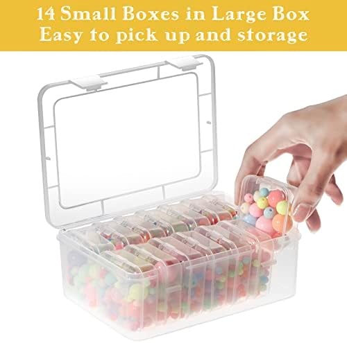 Mathtoxyz Small Bead Organizers, 45 Pieces Plastic Storage Cases Mini Clear Bead Storage Containers Transparent Boxes with Hinged Lid and Rectangle Clear Craft Supply Case - Image 3