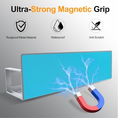Magnetic Spice Rack for Refrigerator, 4 Pack Metal Magnetic Shelf Organizer for Fridge Side, Strong Spice Storage Rack for Kitchen, Gray - Image 2