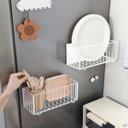 Picowe Large Dryer Ball Organizer Magnetic Storage Bin, Foldable Magnetic Dryer Ball Holder for Laundry Room Organization and Storage to Hold 4-6 Dryer Balls, Without Balls（White,M） - Image 3