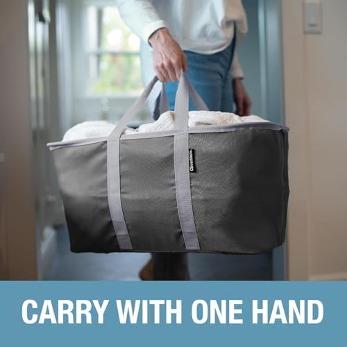 Collapsible Laundry Tote LUXE (300D) - Navy Noir/Cream (2PK) - Image 4