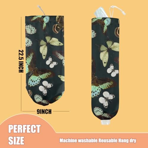 Butterflies Plastic Bag Holder, Wall Mount Grocery Bag Holder, Storage bags - Image 2