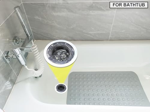 Seatery 2PCS Tub Drain Hair Catcher - 2.75 inch Shower Drain Mesh Strainer, Stainless Steel Shower Bathtub Drain Cover, Bathroom Sink Strainer Filter Basket for Bathroom Sink, Wash Basin Floor Drain - Image 4