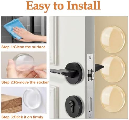 Bovinde Door Stopper Wall Protector,Bumper Knobs 6 PCS(Round Clearly) - Image 3