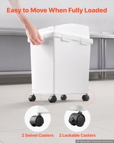 VEVOR Rice Storage Container 3 Pack 33 lbs/5.28 Gallons Dog Food Dispenser - Image 5