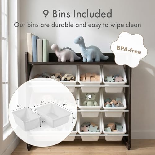 Humble Crew Kids Toy Organizer with Display Shelf, 9 Bins, 3 Tier Storage - Image 4