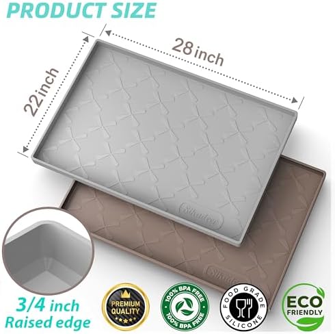 SIKADEER Waterproof Under Sink Mat Silicone 28" x 22" Kitchen Cabinet liner - Image 3