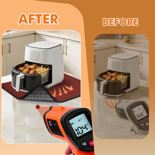 Non-slip Air Fryer Mats for Countertop, 2mm Thick, 14x12 in, Red - Image 5