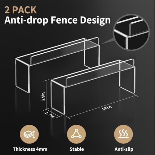 Medicine Cabinet Organizer, Medicine Storage Organizer, Acrylic Makeup Organizer Tray, Clear Bathroom Shelf for Cabinet, Sink, Vanity, Countertop (2-Pack) - Image 3