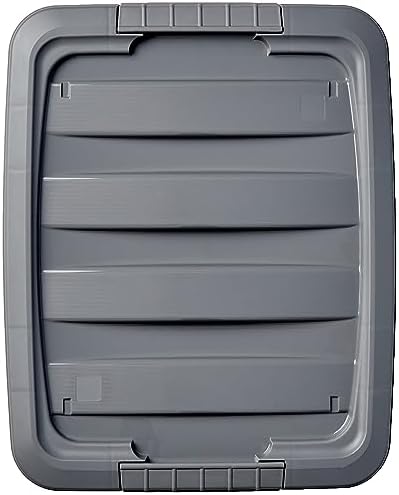 Amazon Basics Plastic Storage Containers with Secure Latching Lids, Stackable Organization Bins, Clear/Grey, 19 Quart, Set of 6 - Image 3