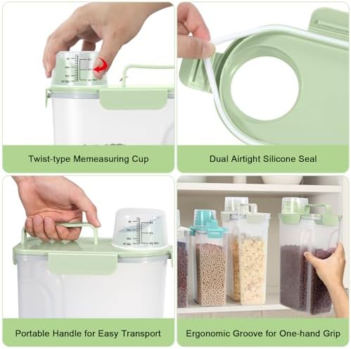 5 Lbs Pet Dog Food Storage Container for Travel Bird Seed Dispenser - Green - Image 7